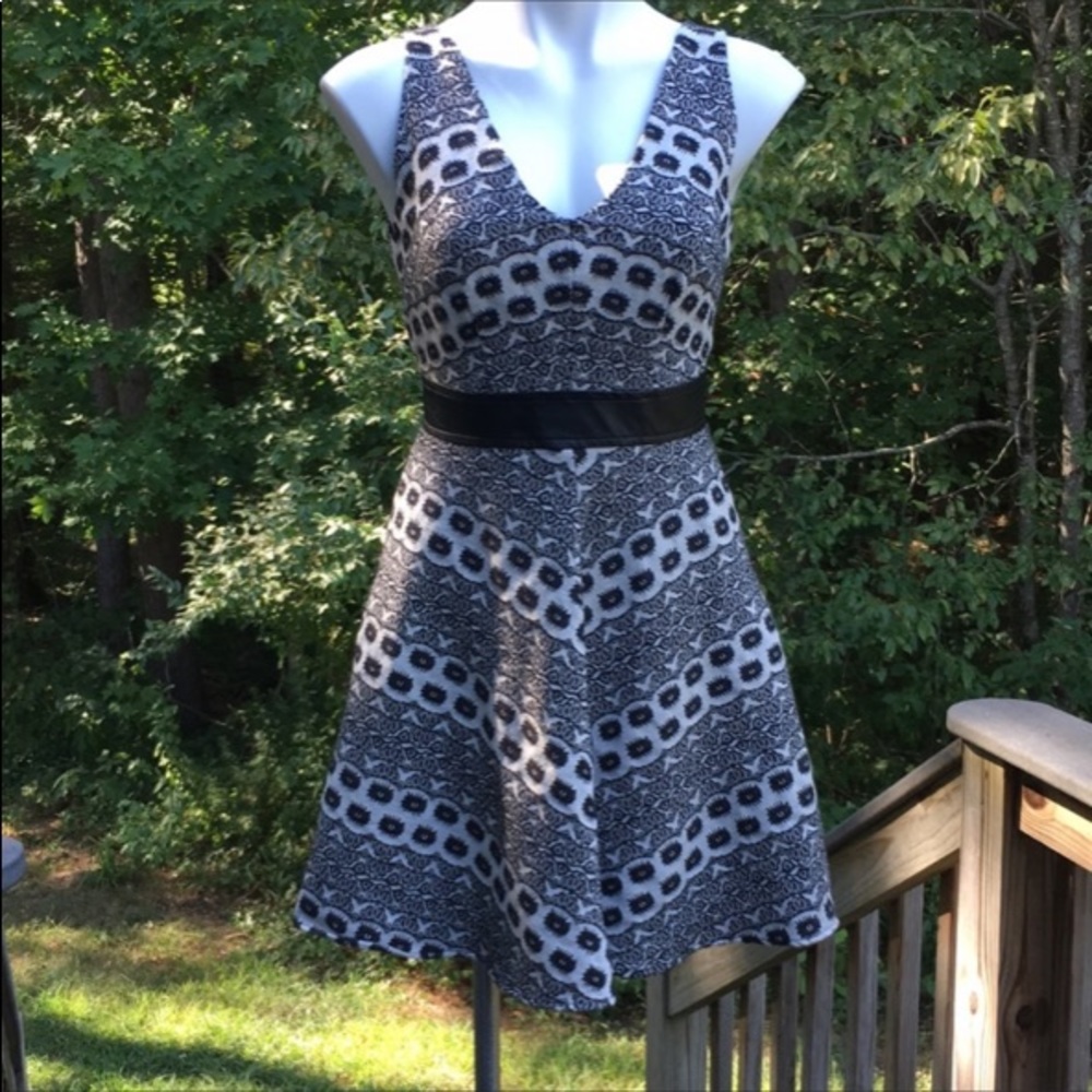 Chelsea&Violet skater dress with faux leather waistband size S